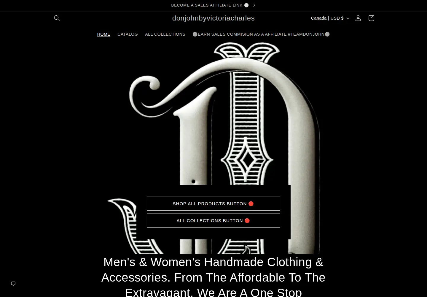 Captured homepage of donjohnbyvictoriacharles.com in the current scan
