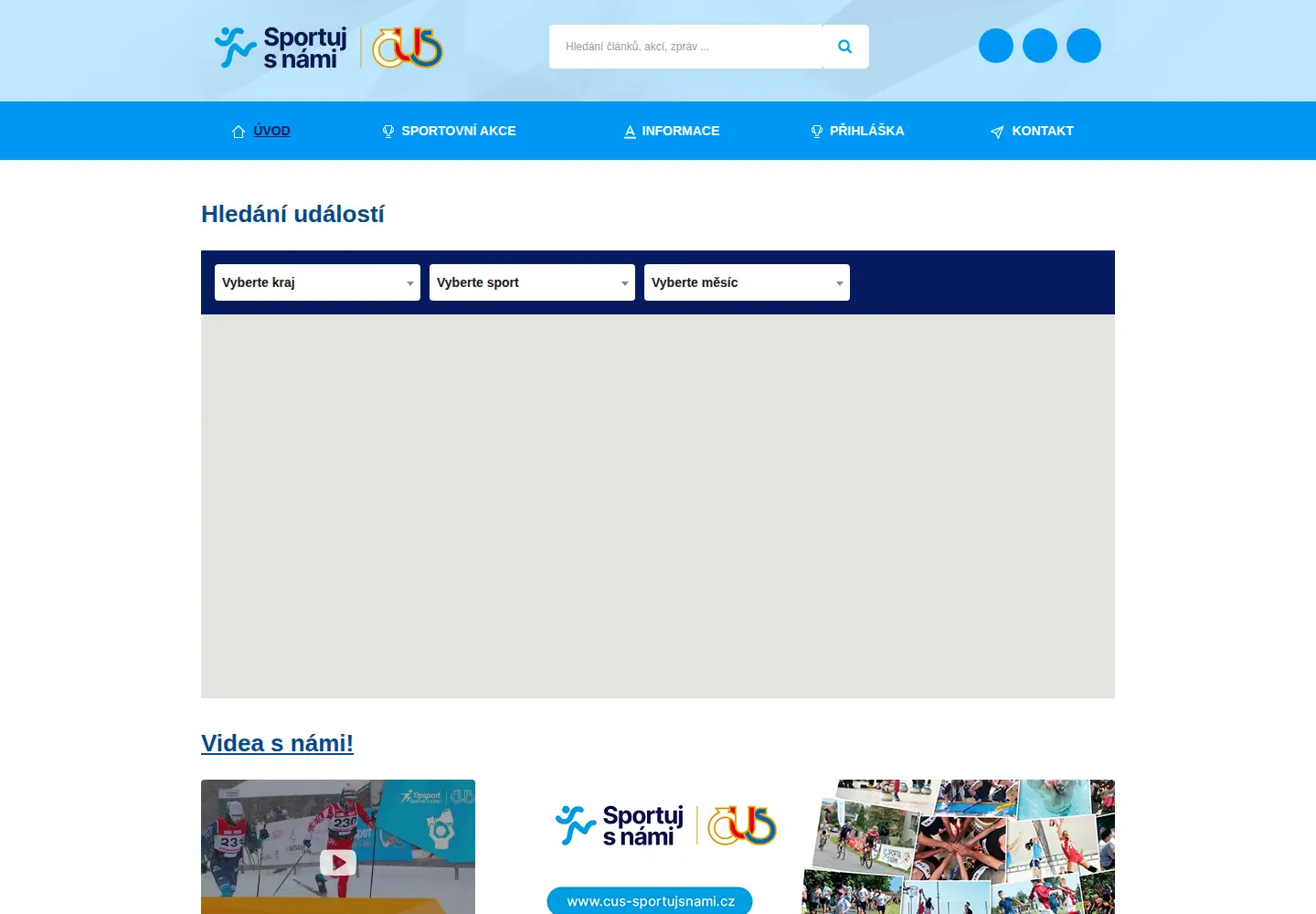 Captured homepage of cus-sportujsnami.cz in the current scan