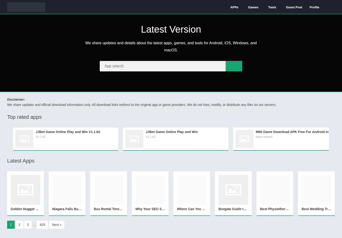 Screenshot of latestversion.pro