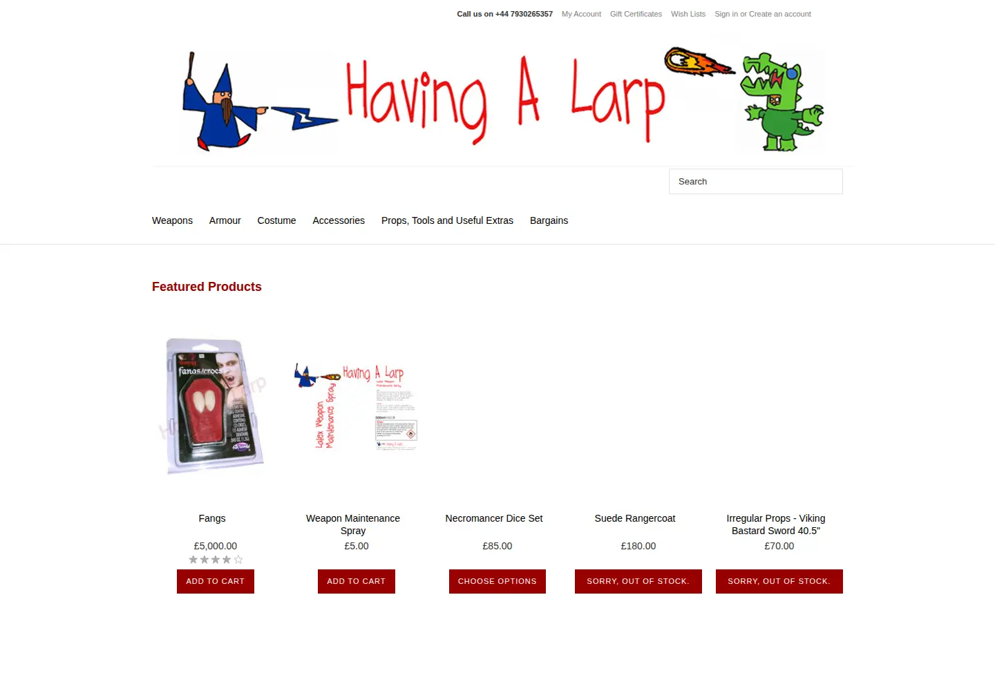 Screenshot of havingalarp.com