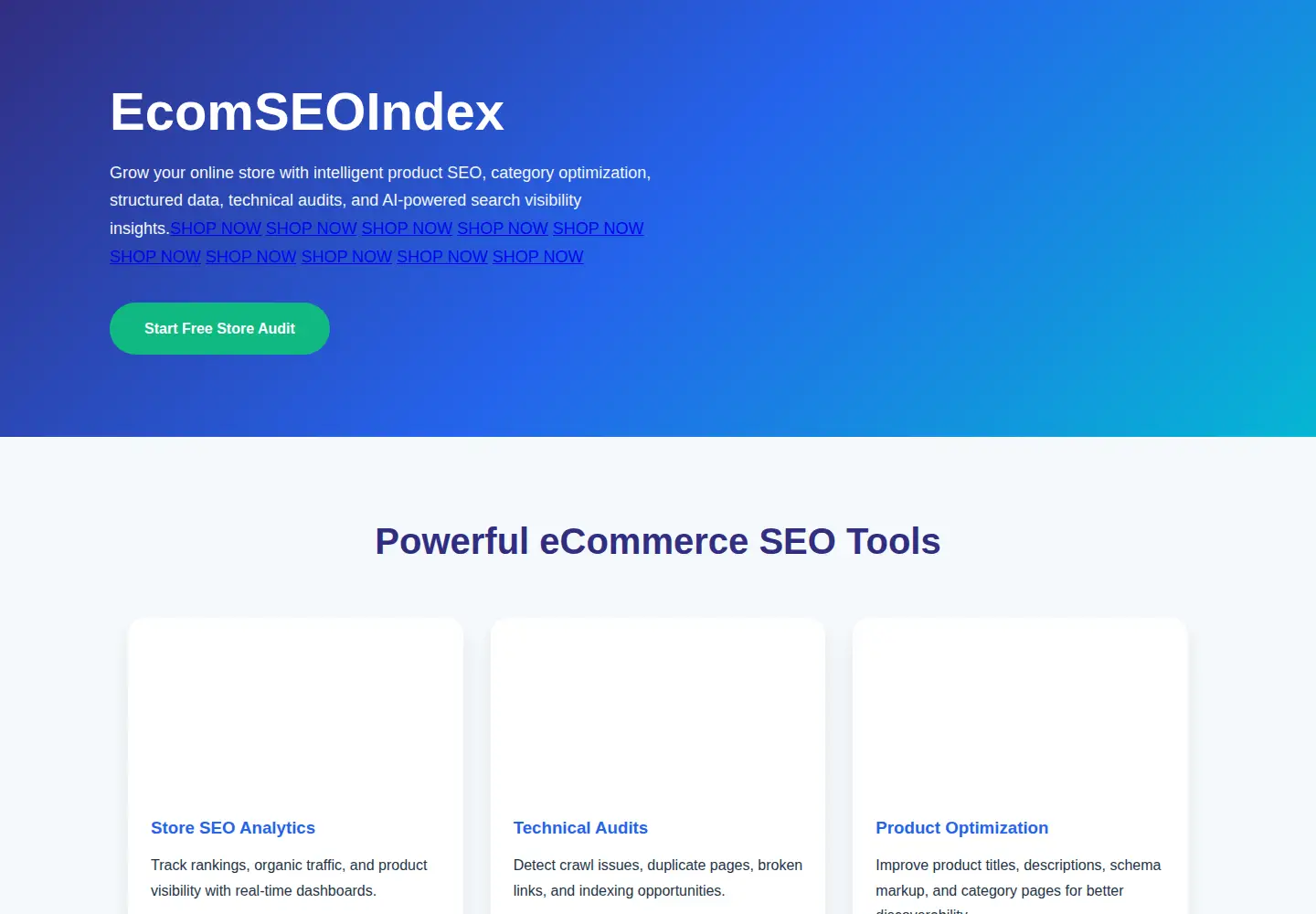 Screenshot of ecomseoindexcom.site