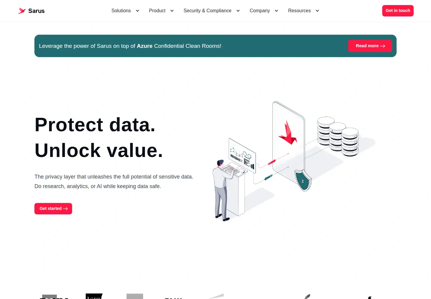 Captured homepage of sarus.tech in the current scan