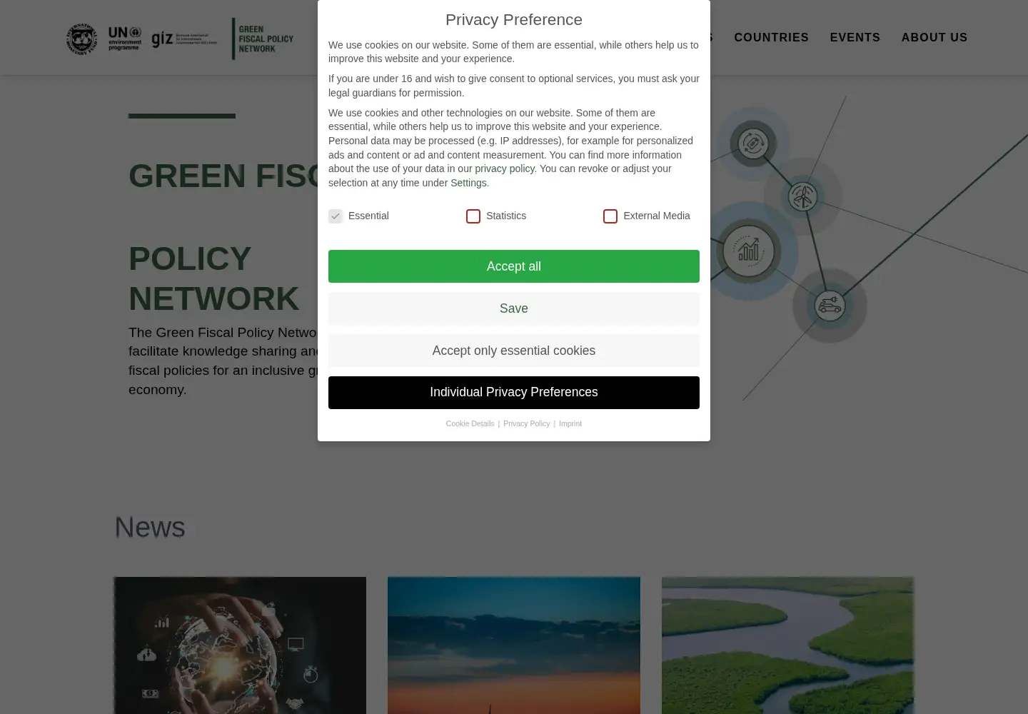 Screenshot of greenfiscalpolicy.org