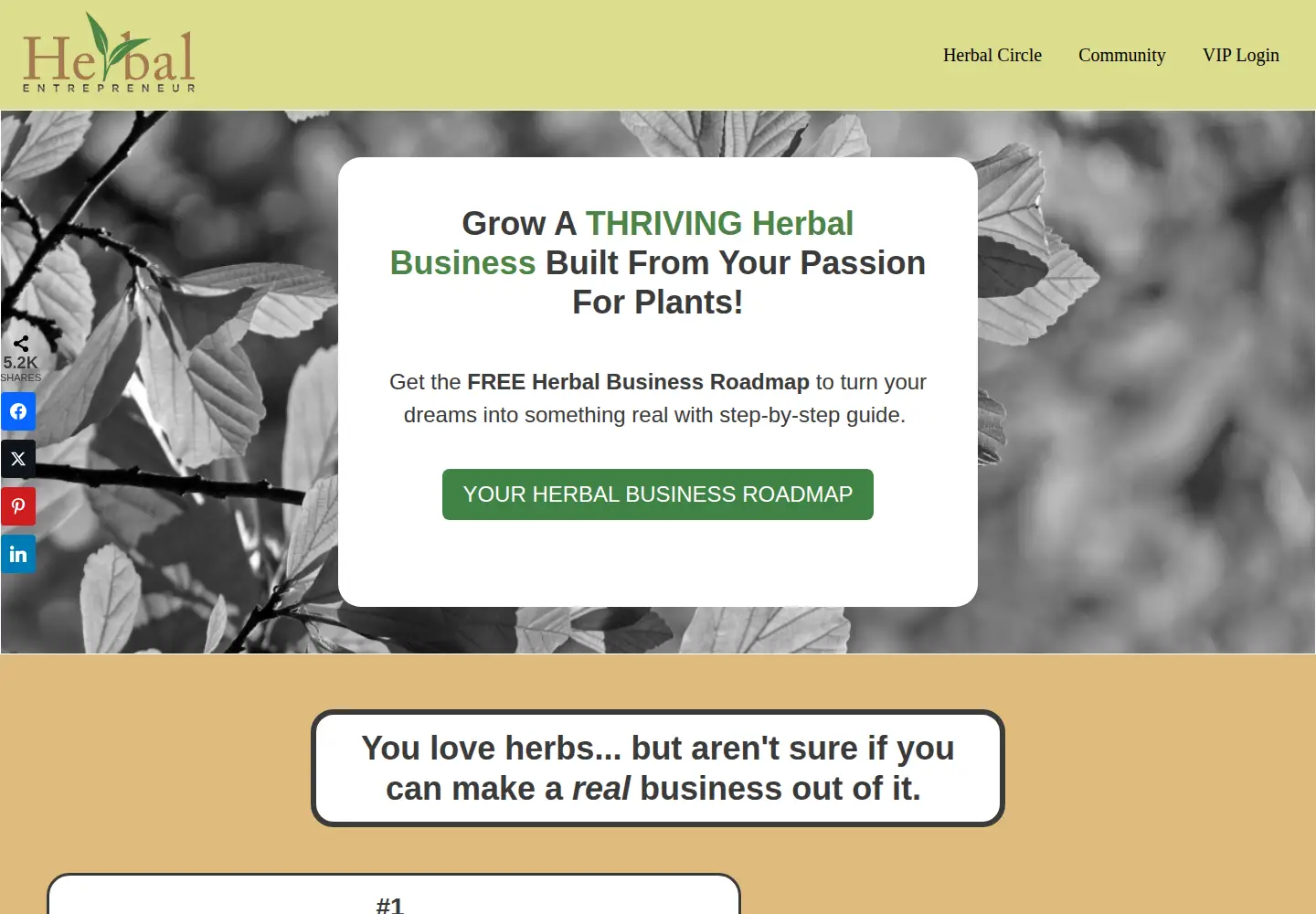 Screenshot of herbalentrepreneur.com