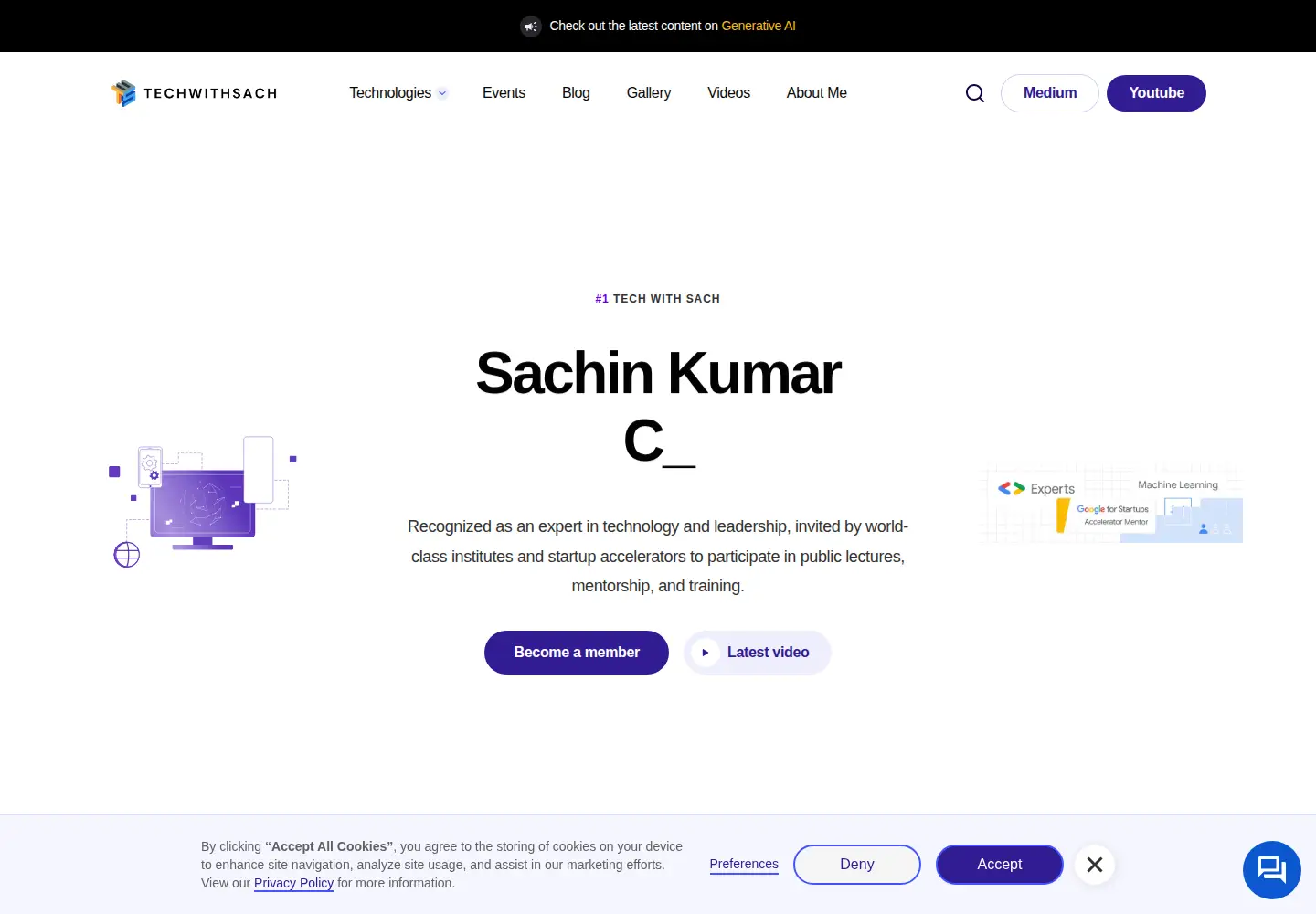Screenshot of techwithsach.com