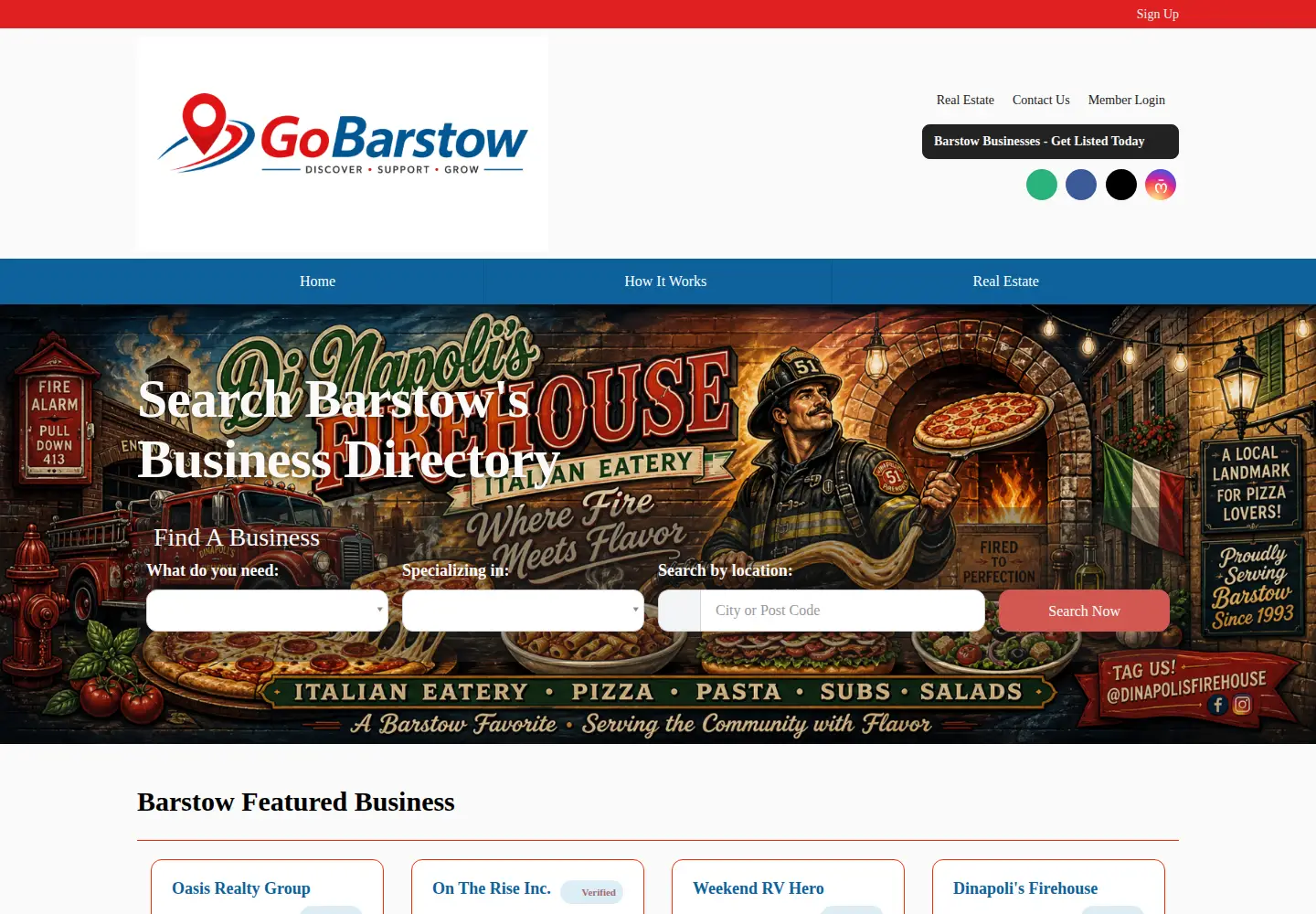 Screenshot of gobarstow.com