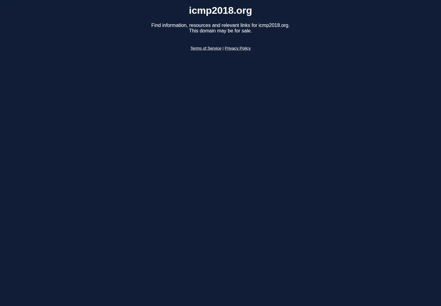Captured homepage of icmp2018.org in the current scan