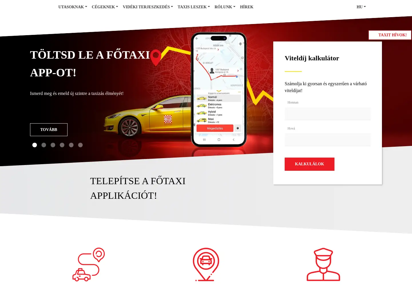 Screenshot of fotaxi.hu