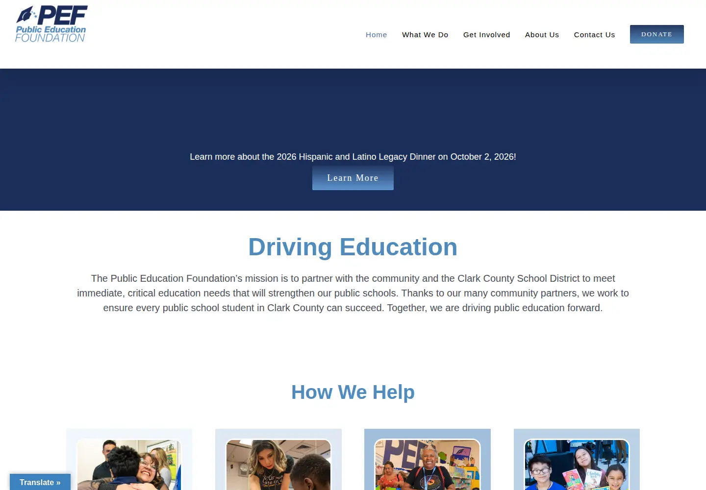 Screenshot of thepef.org