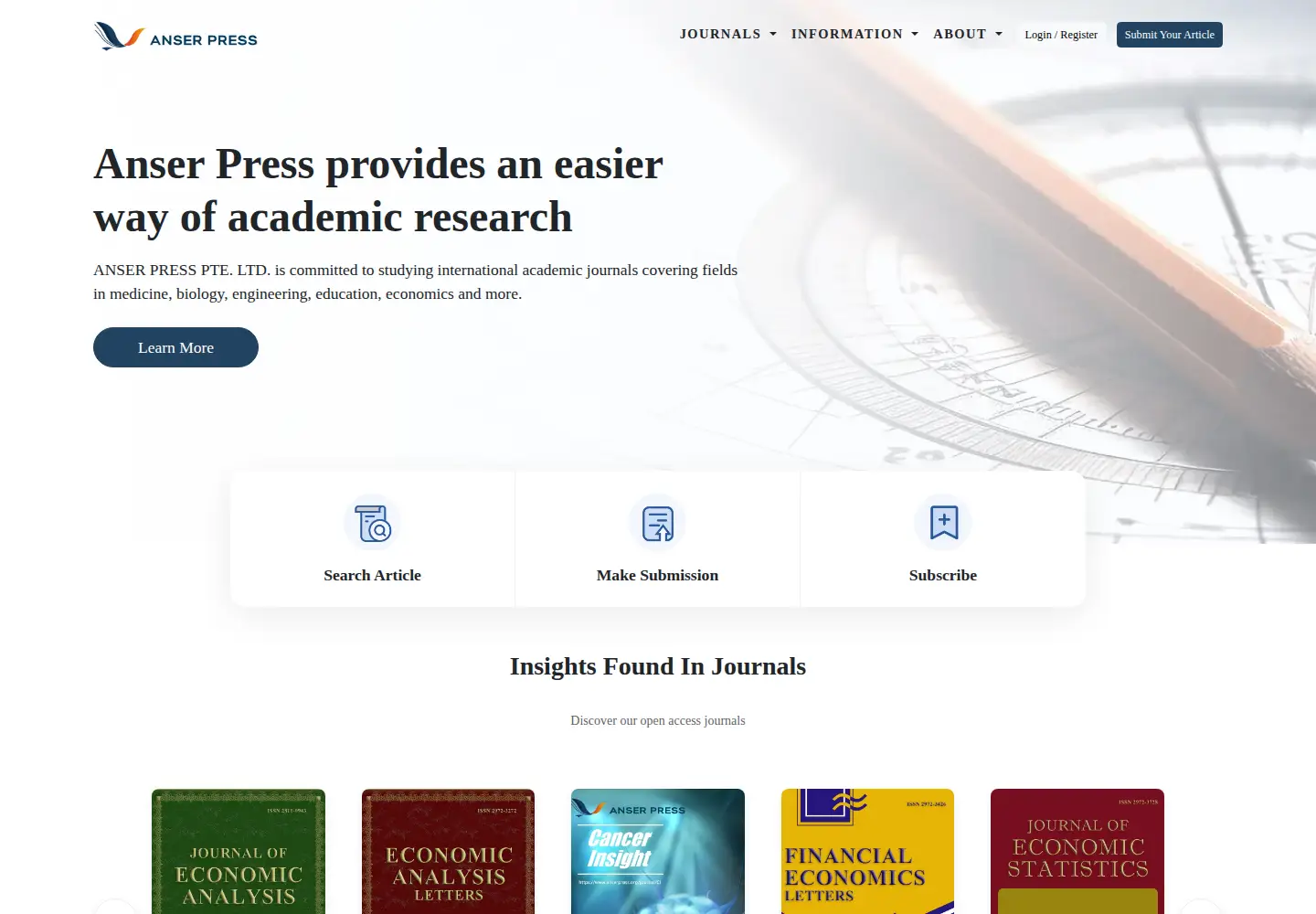 Captured homepage of anserpress.org in the current scan