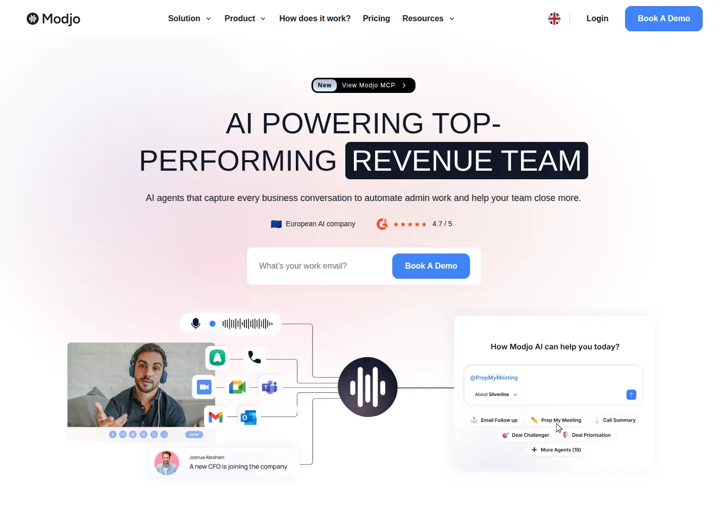 Screenshot of modjo.ai