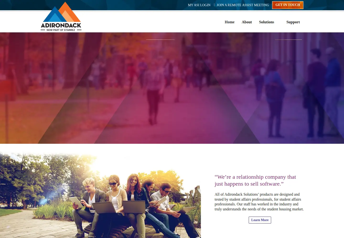Screenshot of adirondacksolutions.com