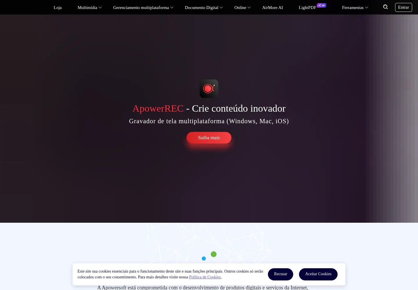 Captured homepage of apowersoft.com.br in the current scan