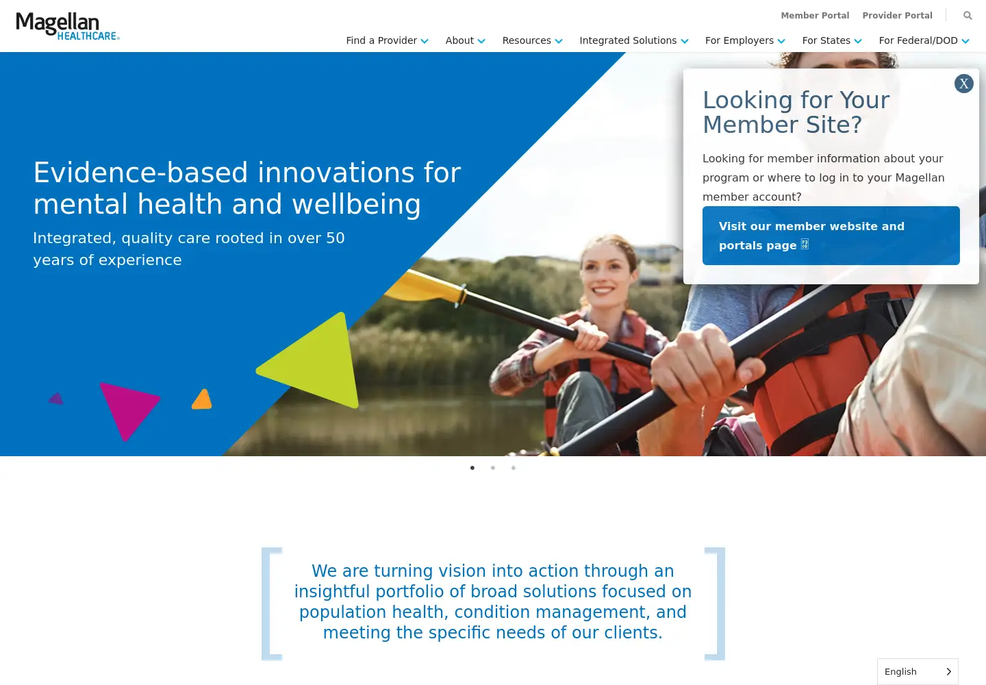 Screenshot of magellanhealthcare.com