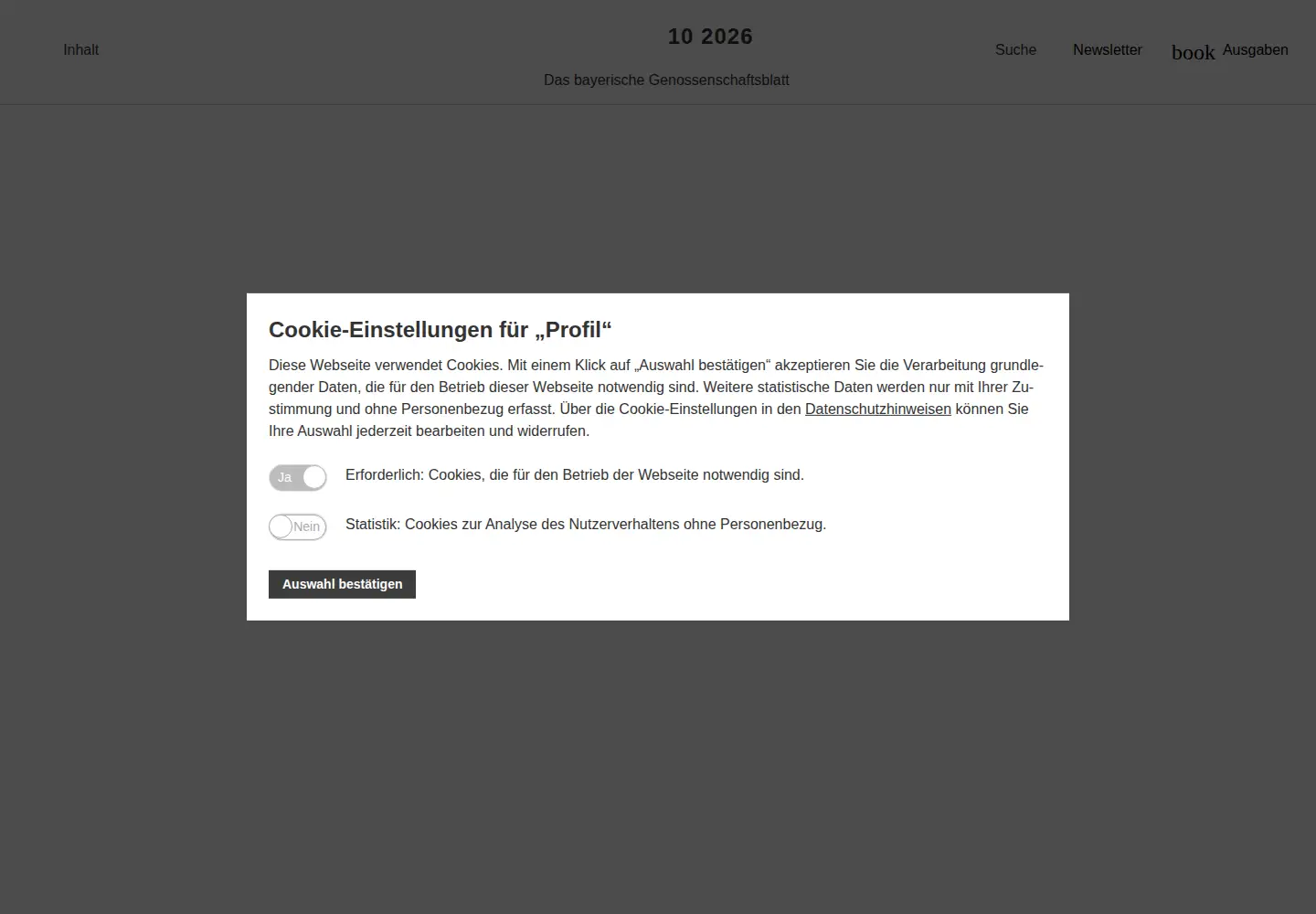 Screenshot of profil.bayern