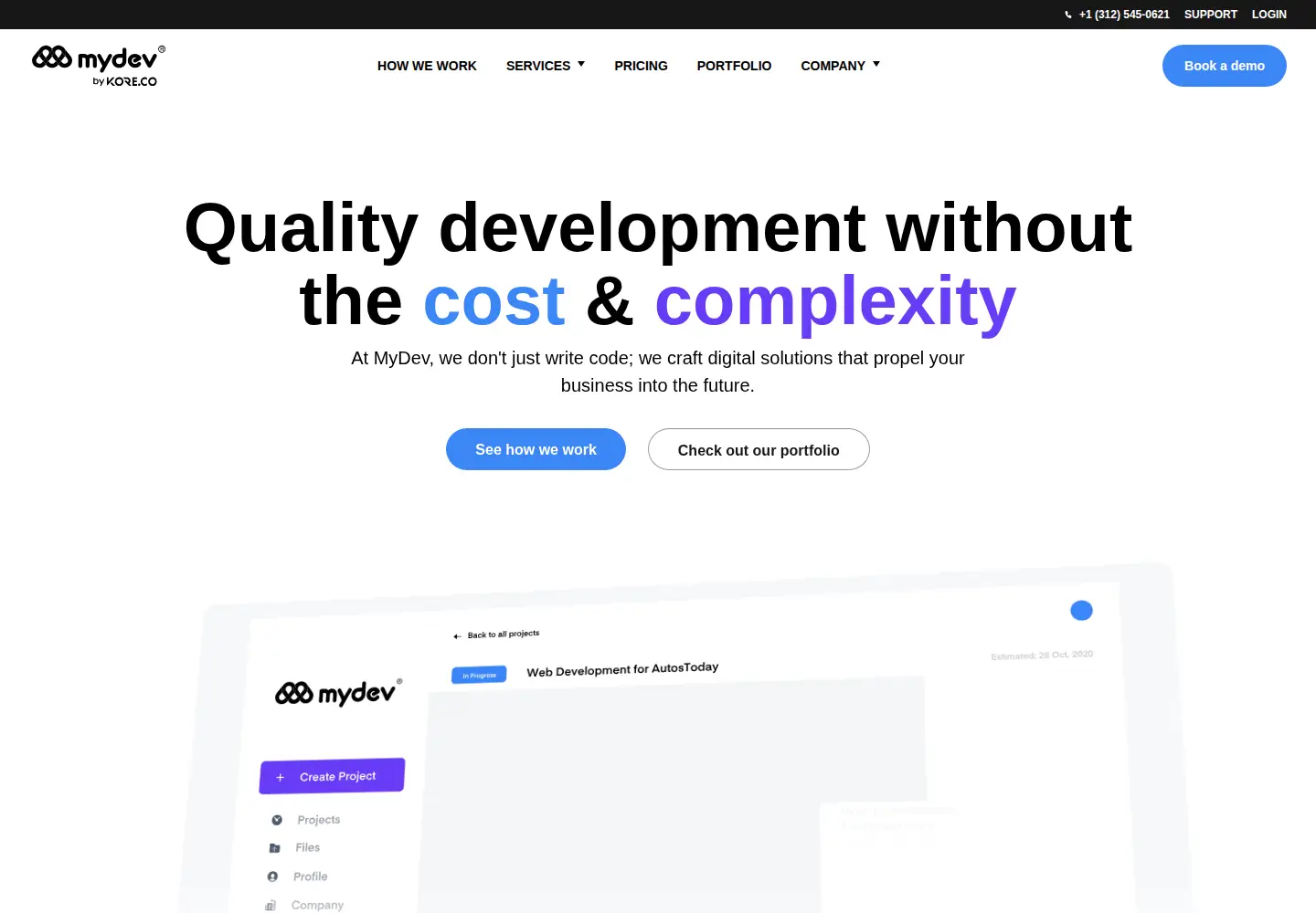 Captured homepage of mydev.com in the current scan