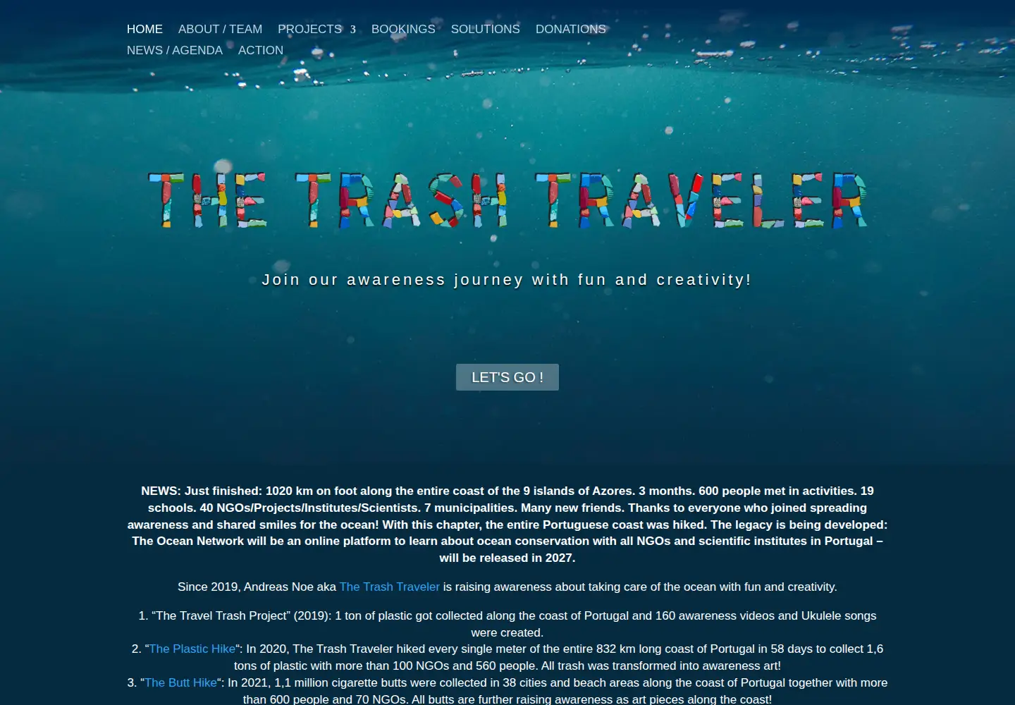 Screenshot of thetrashtraveler.org