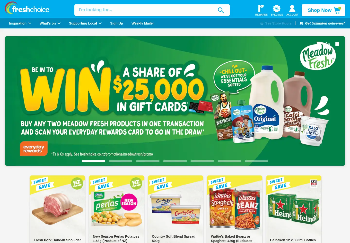 Captured homepage of freshchoice.co.nz in the current scan