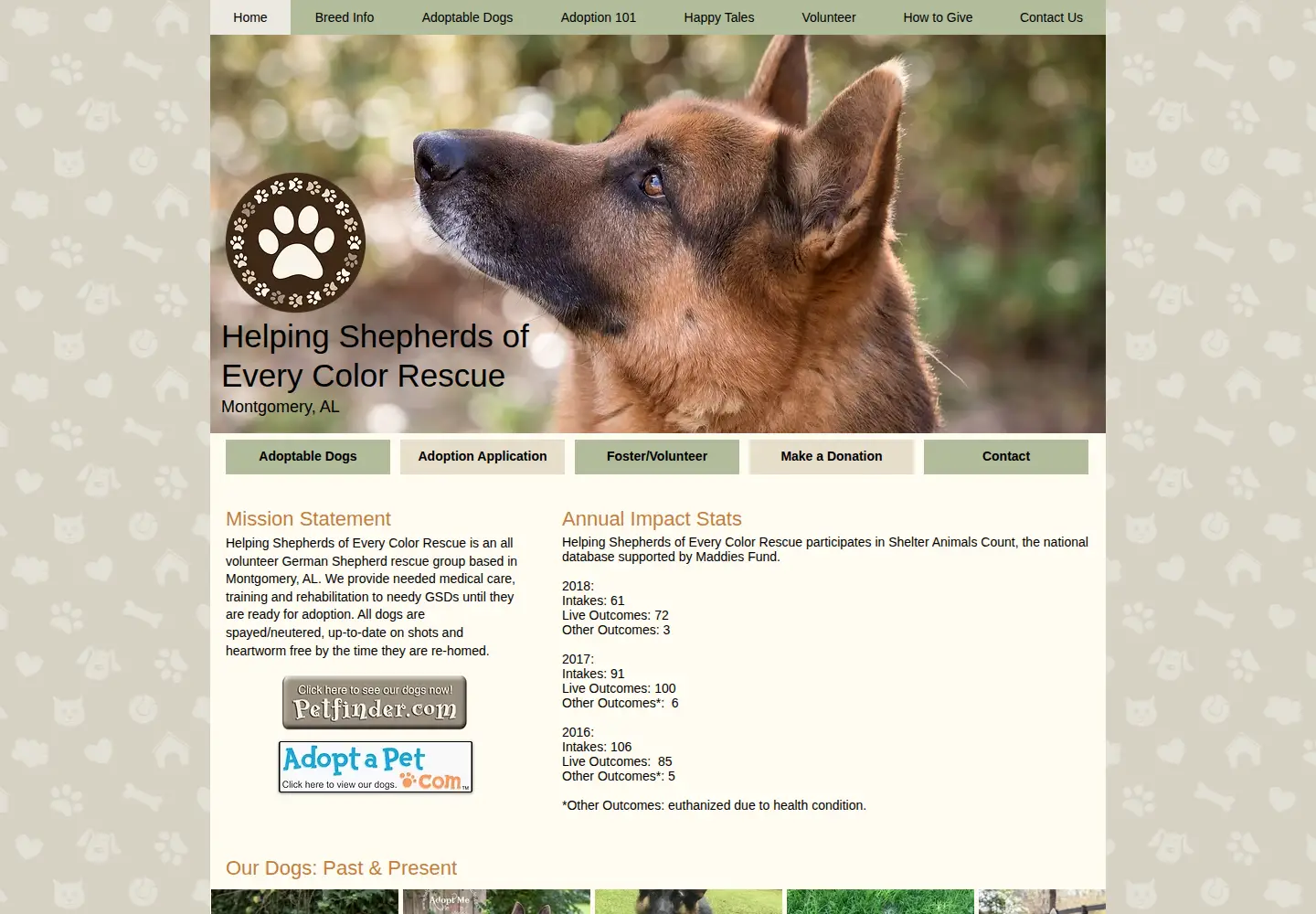 Screenshot of helpingshepherdsofeverycolor.com