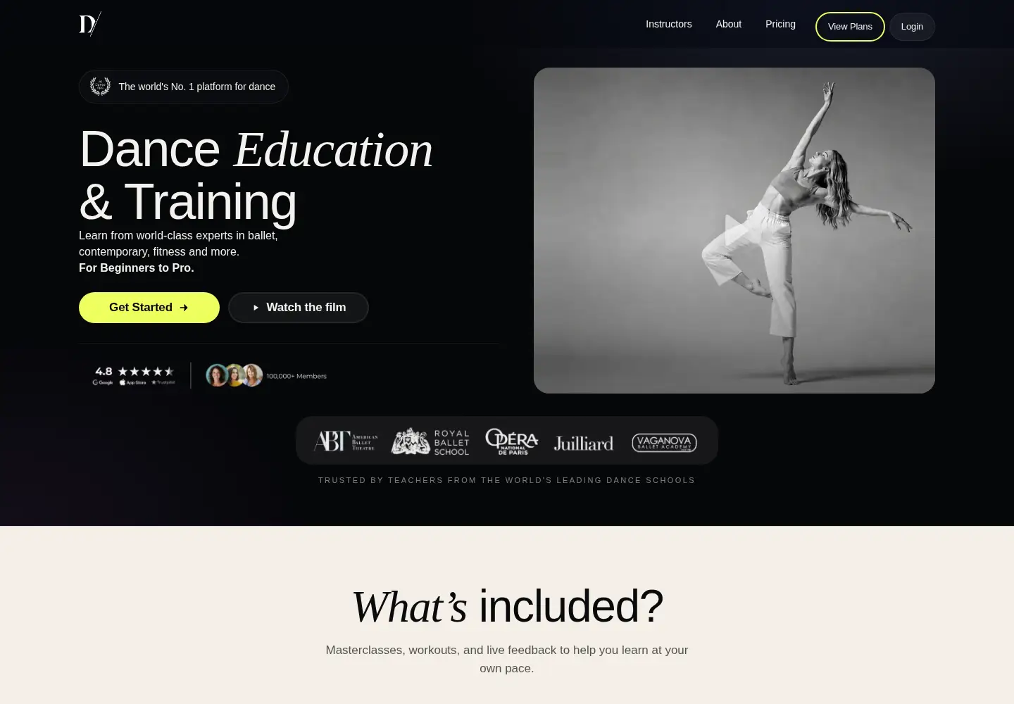 Captured homepage of dance-masterclass.com in the current scan