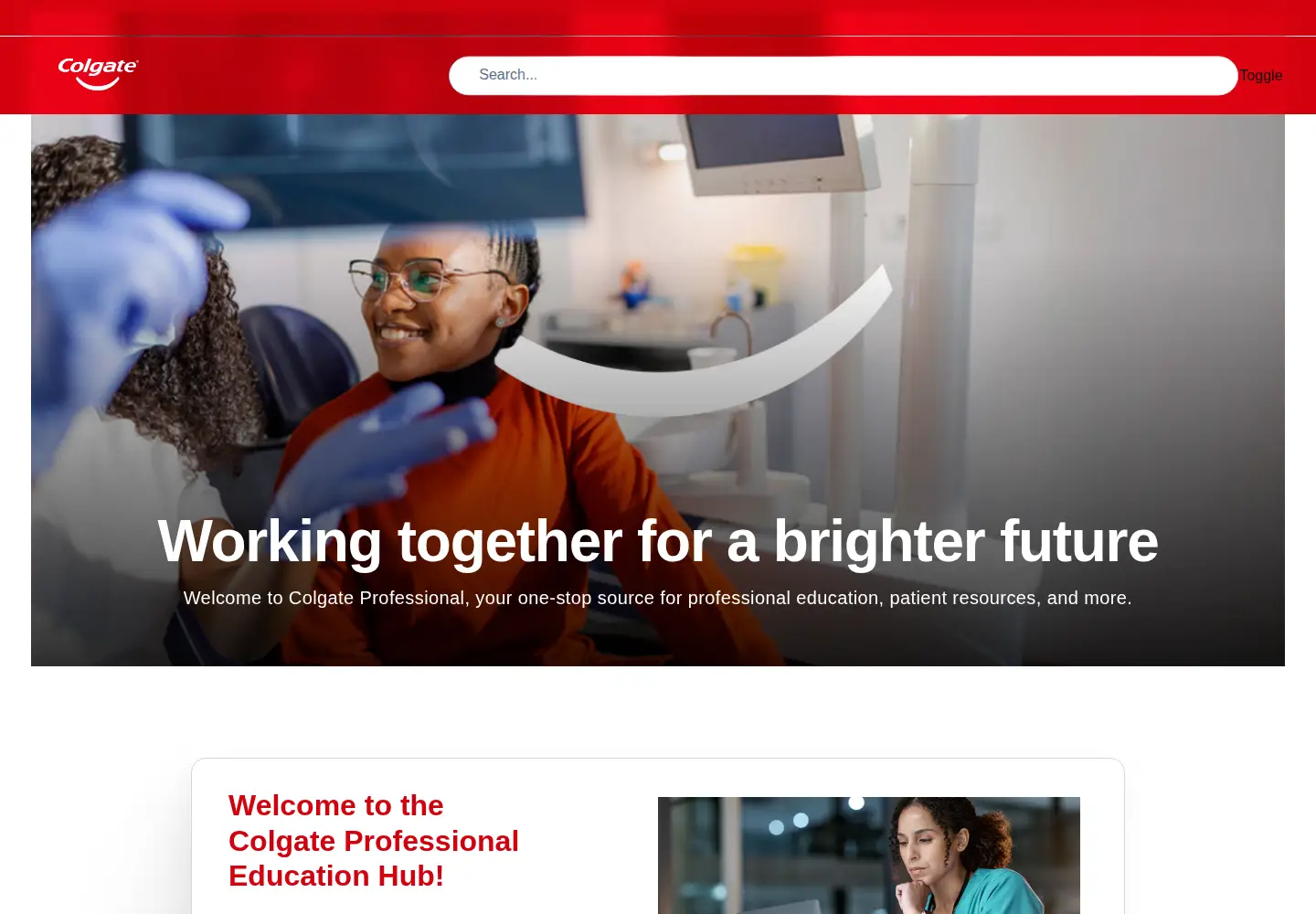Captured homepage of colgateprofessional.co.uk in the current scan