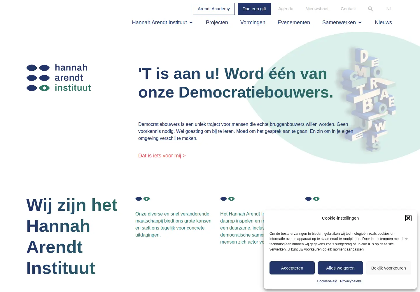 Screenshot of hannah-arendt.institute