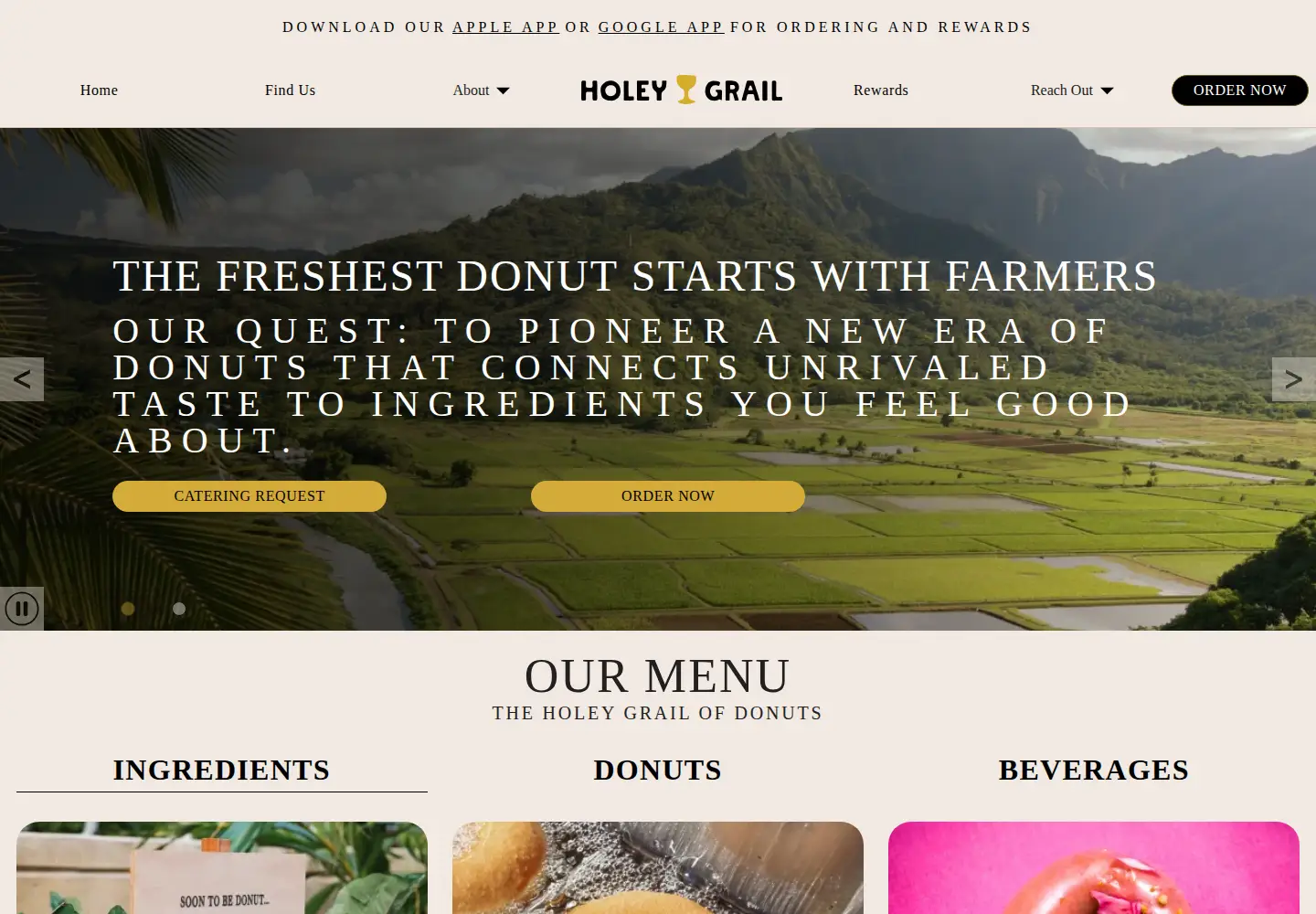 Screenshot of holeygraildonuts.com