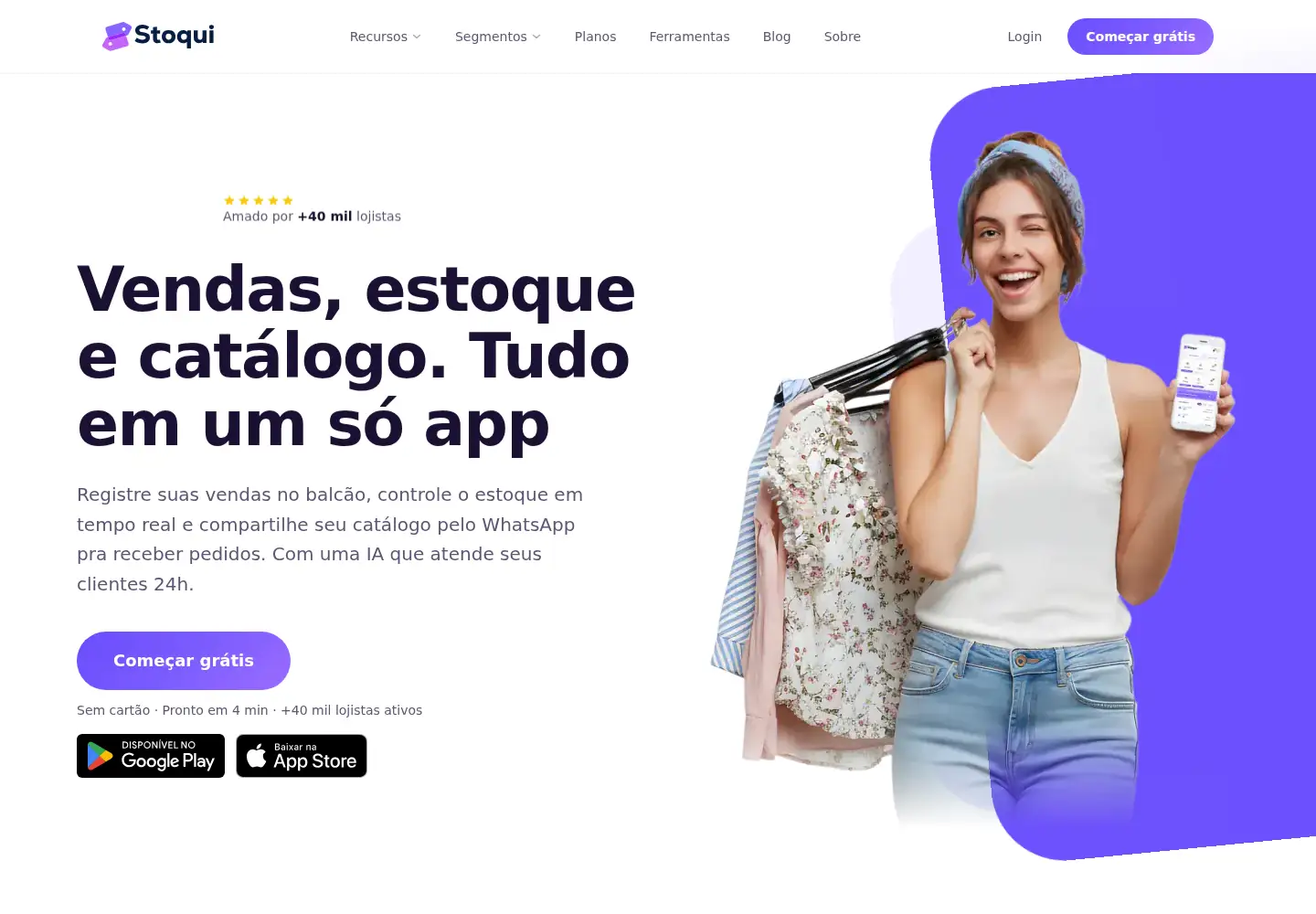 Captured homepage of stoqui.com.br in the current scan