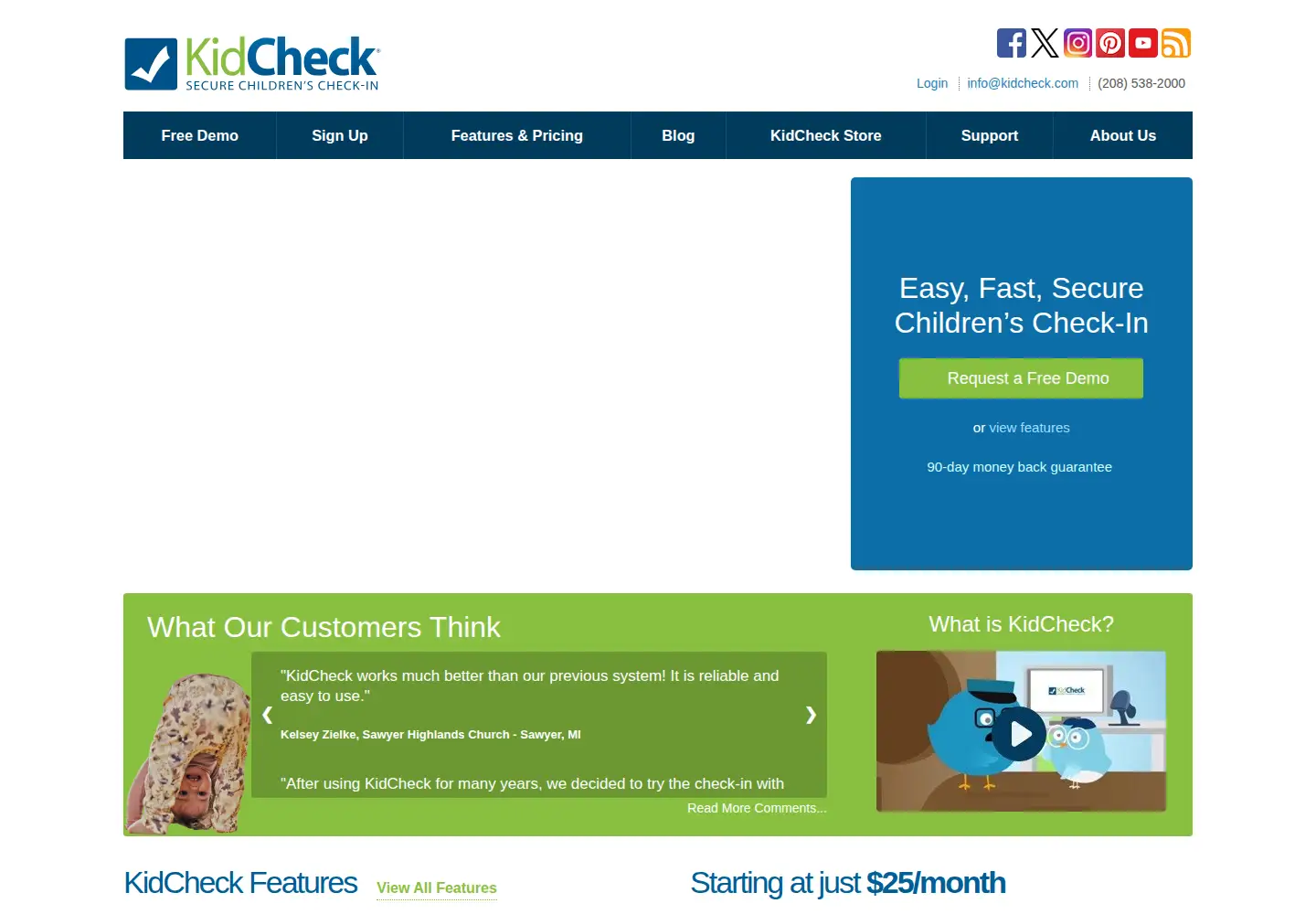Screenshot of kidcheck.com