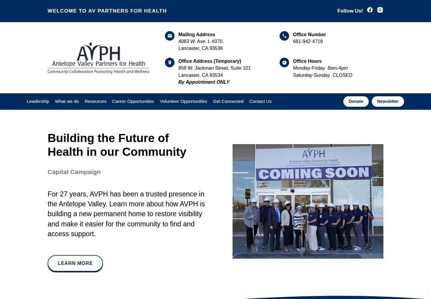 Screenshot of avph.org