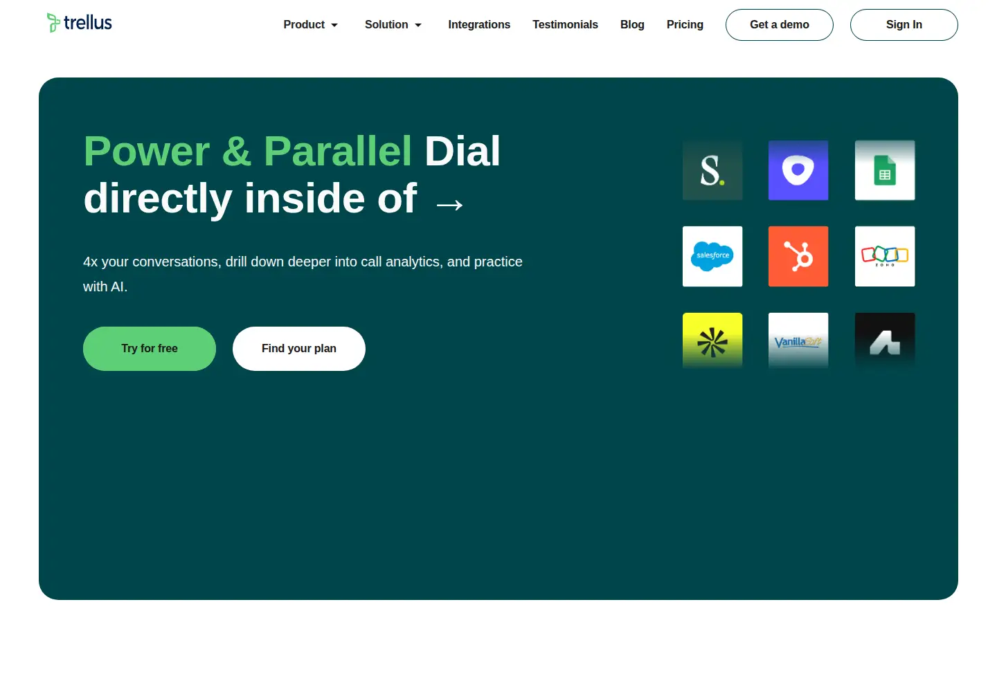 Captured homepage of trellus.ai in the current scan