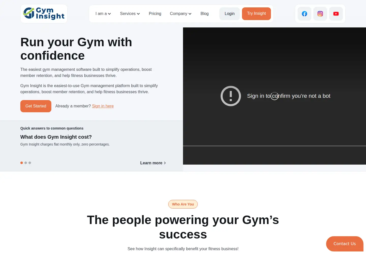 Screenshot of gyminsight.com