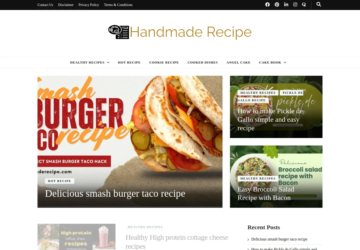 Screenshot of handmaderecipe.com