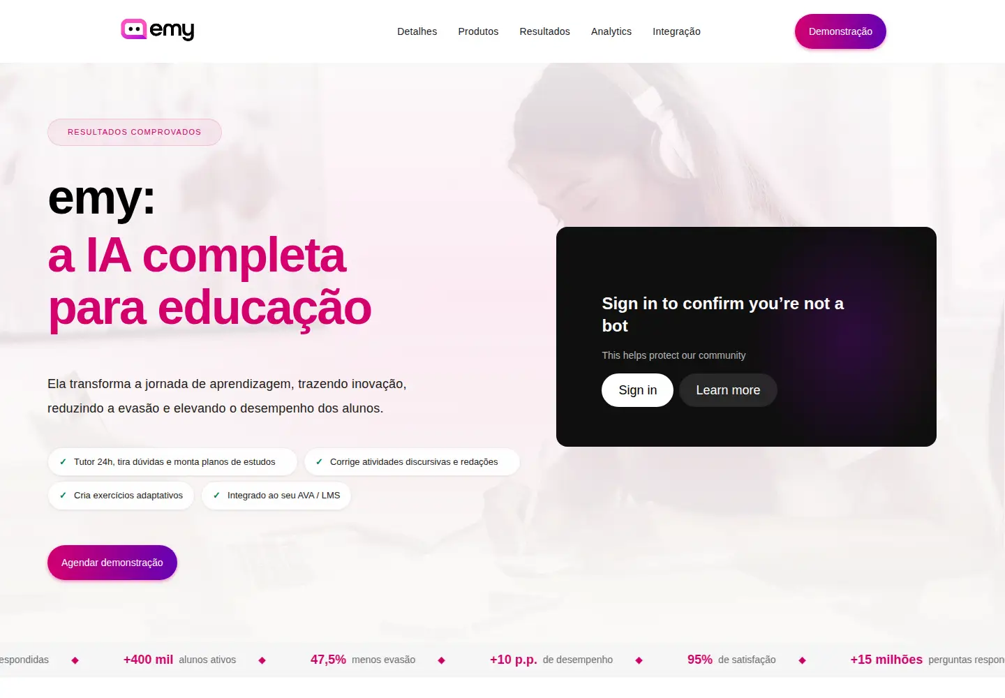 Screenshot of emy.education