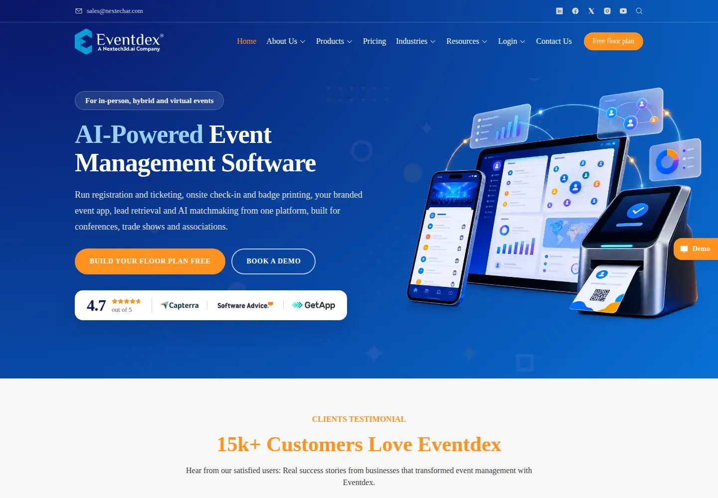 Screenshot of eventdex.com