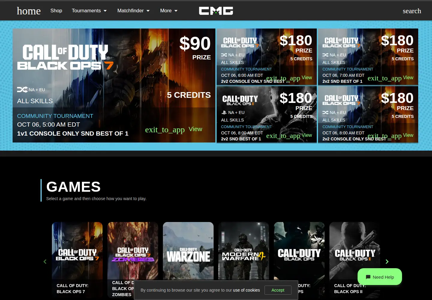 Screenshot of checkmategaming.com