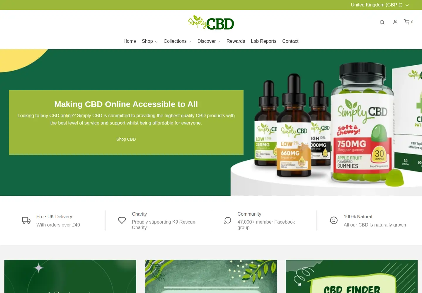 Screenshot of simply-cbd.co.uk