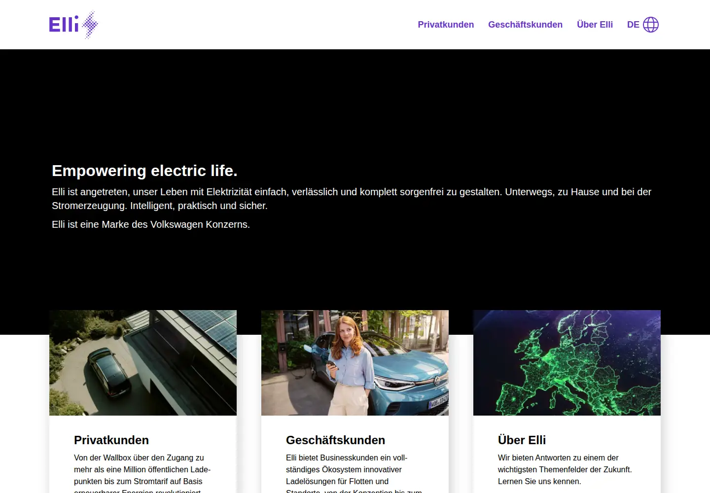 Screenshot of elli.eco