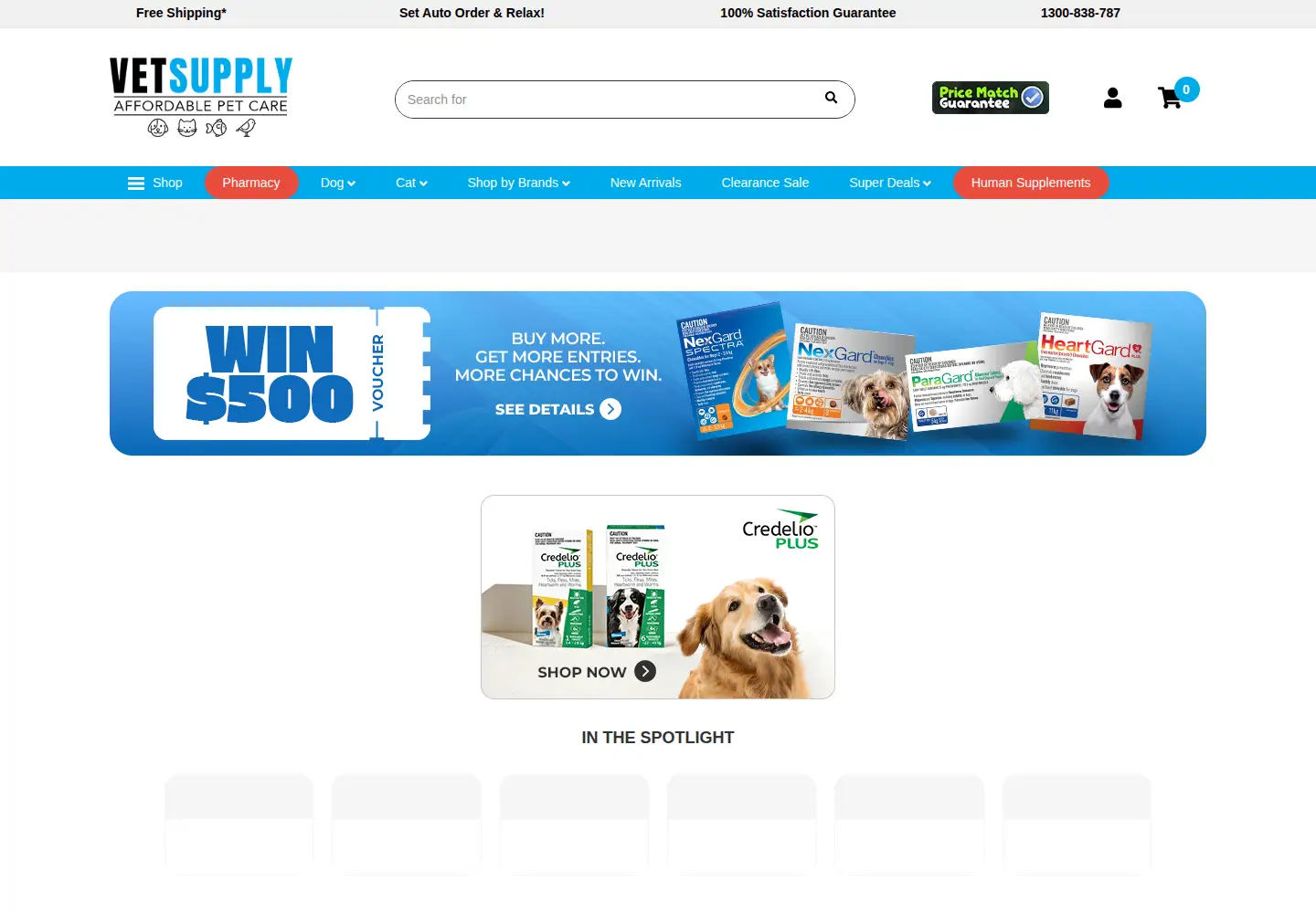 Screenshot of vetsupply.com.au