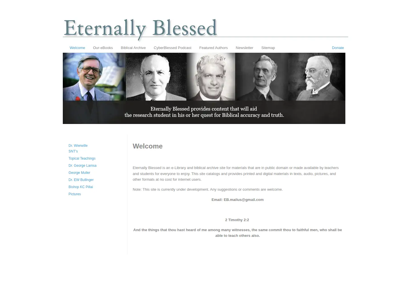 Screenshot of eternallyblessed.org