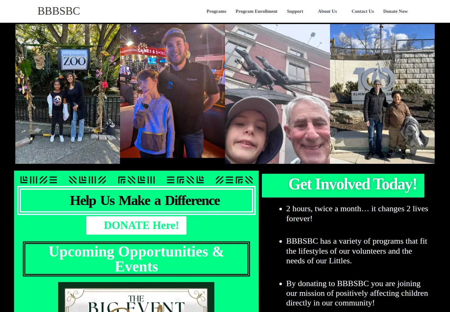 Captured homepage of bbbsbc.org in the current scan