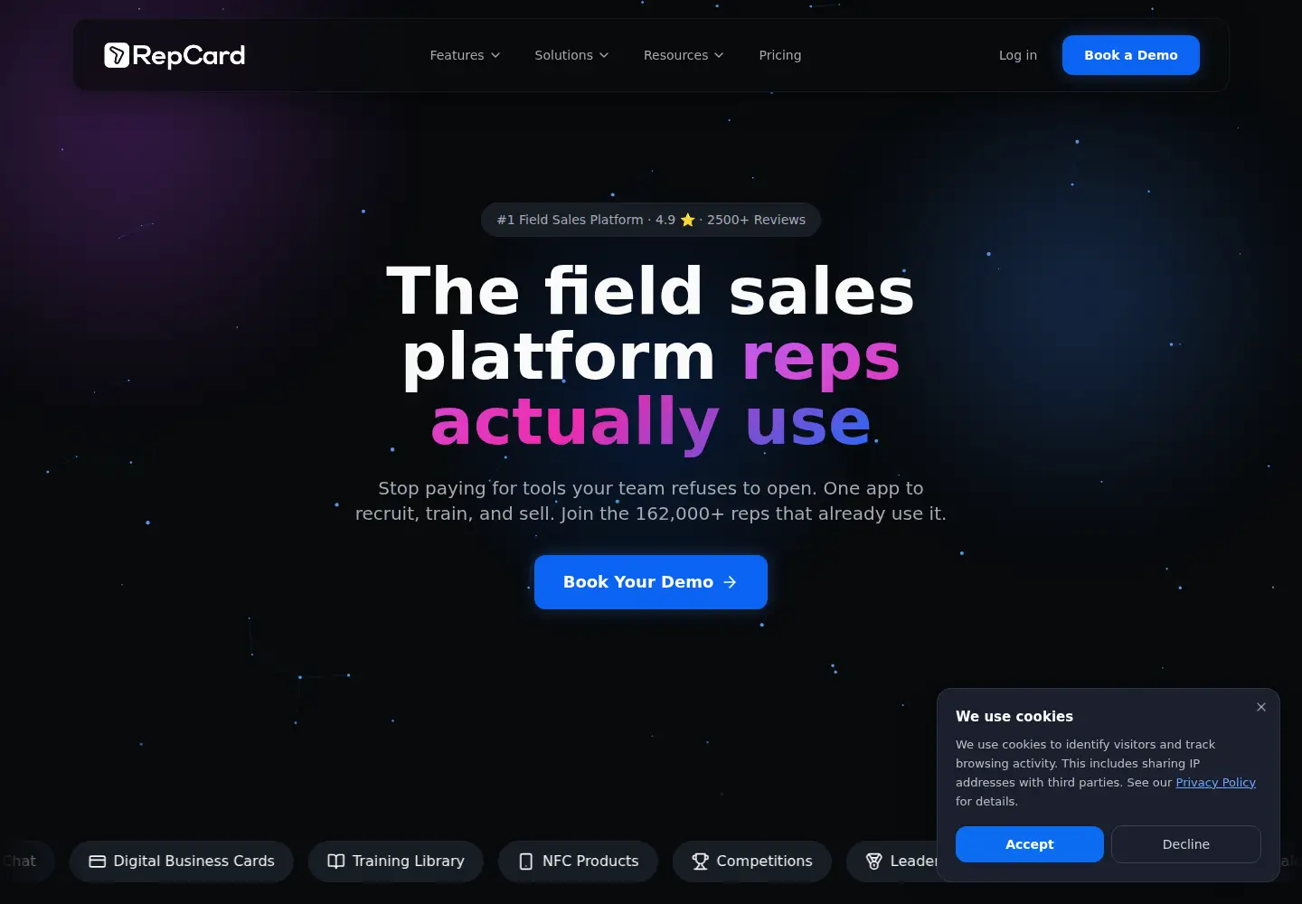 Screenshot of repcard.com
