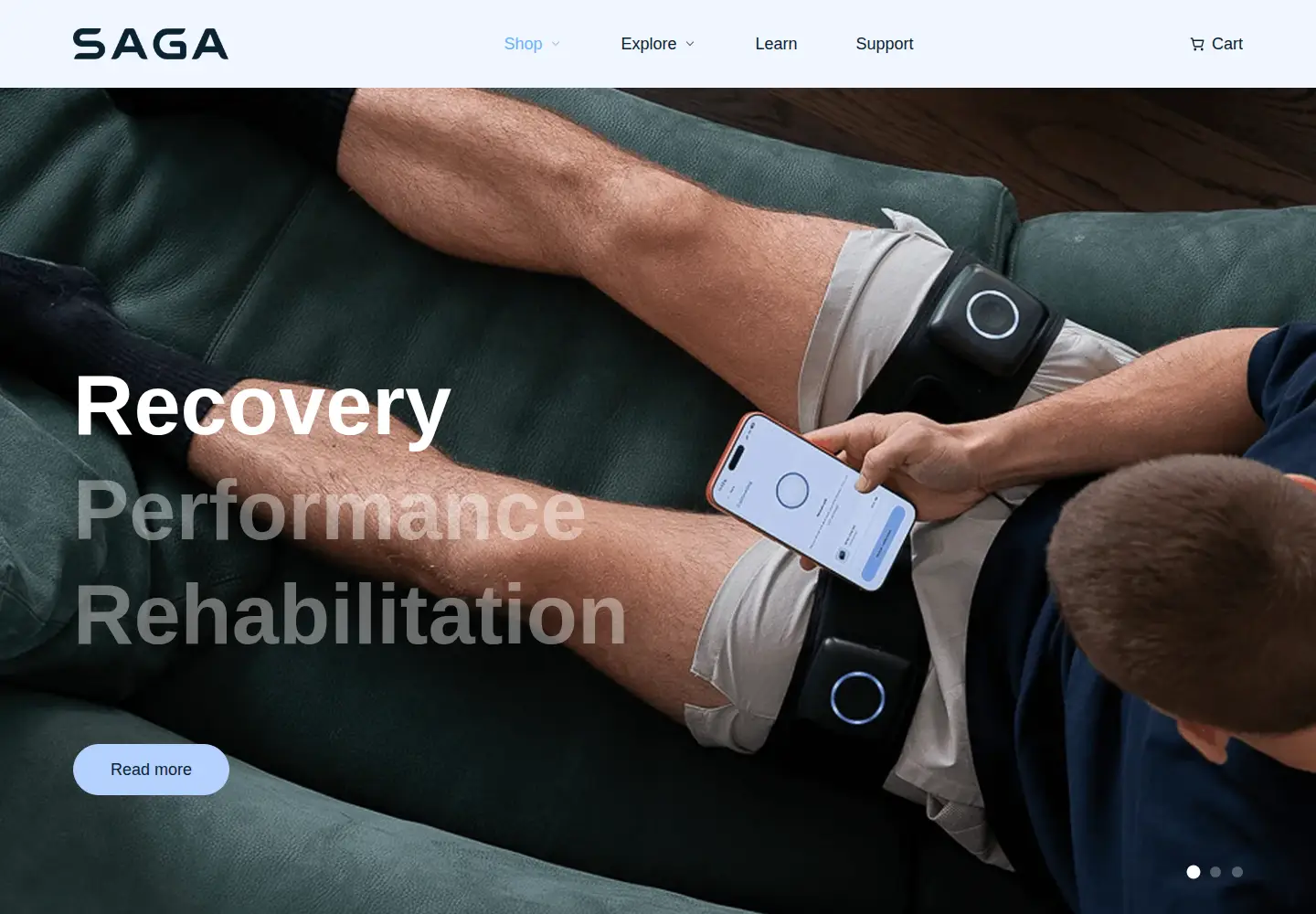 Captured homepage of saga.fitness in the current scan