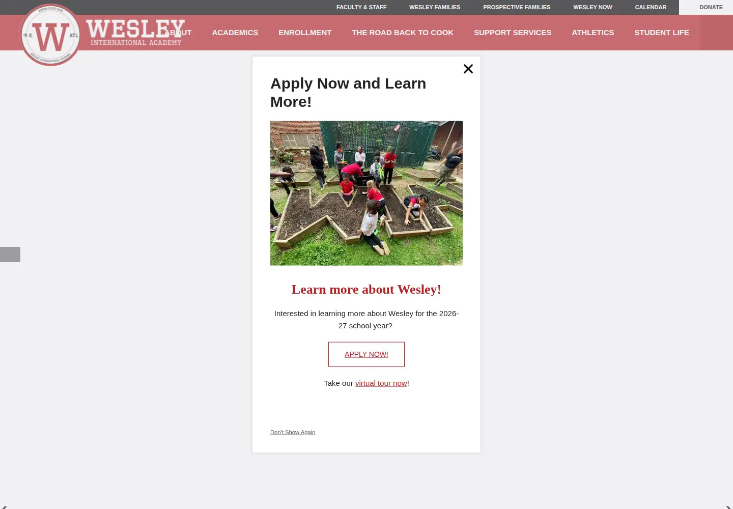 Screenshot of wesleyacademy.org