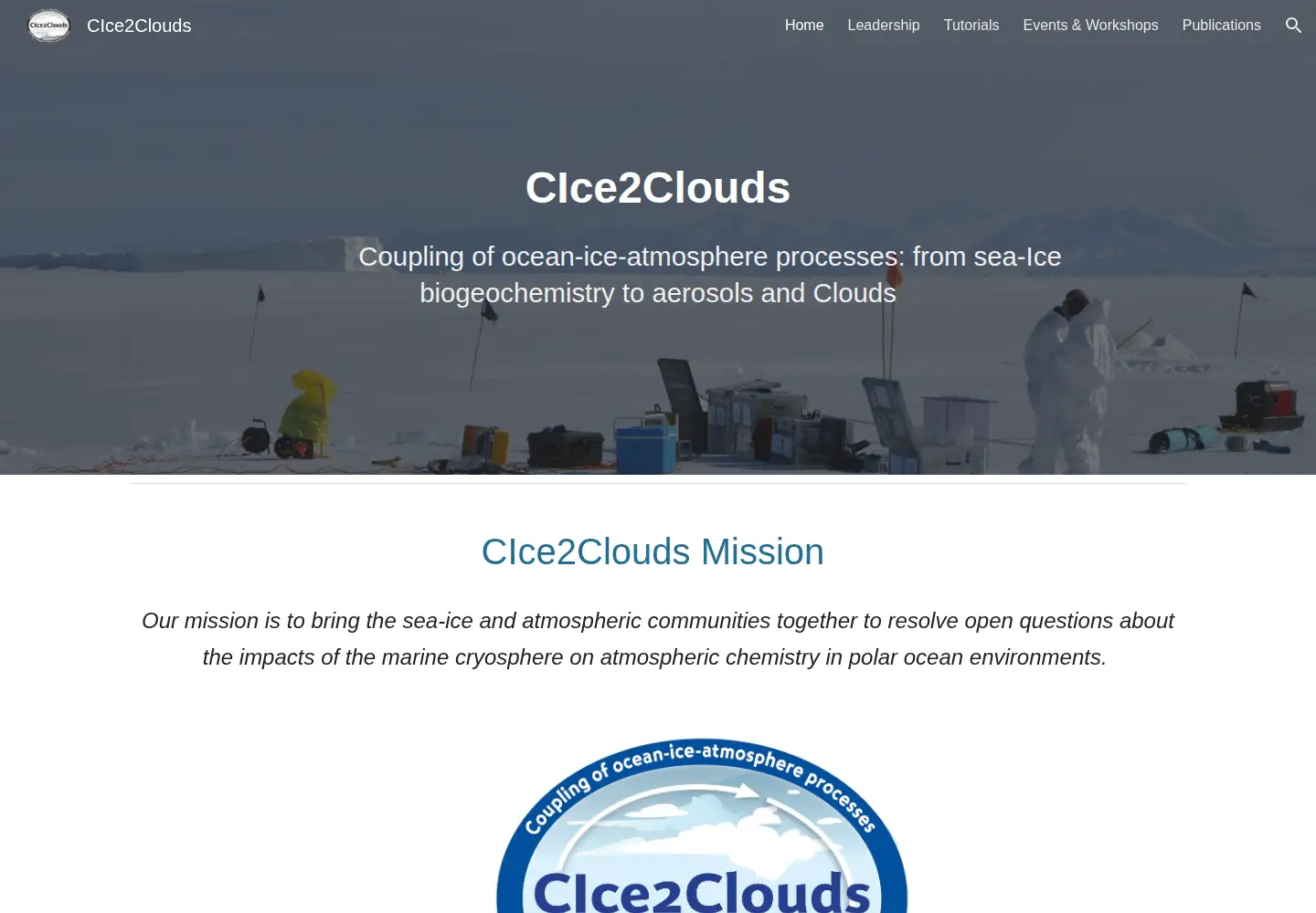 Screenshot of cice2clouds.org