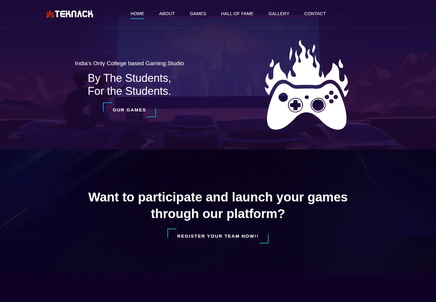 Captured homepage of teknack.in in the current scan