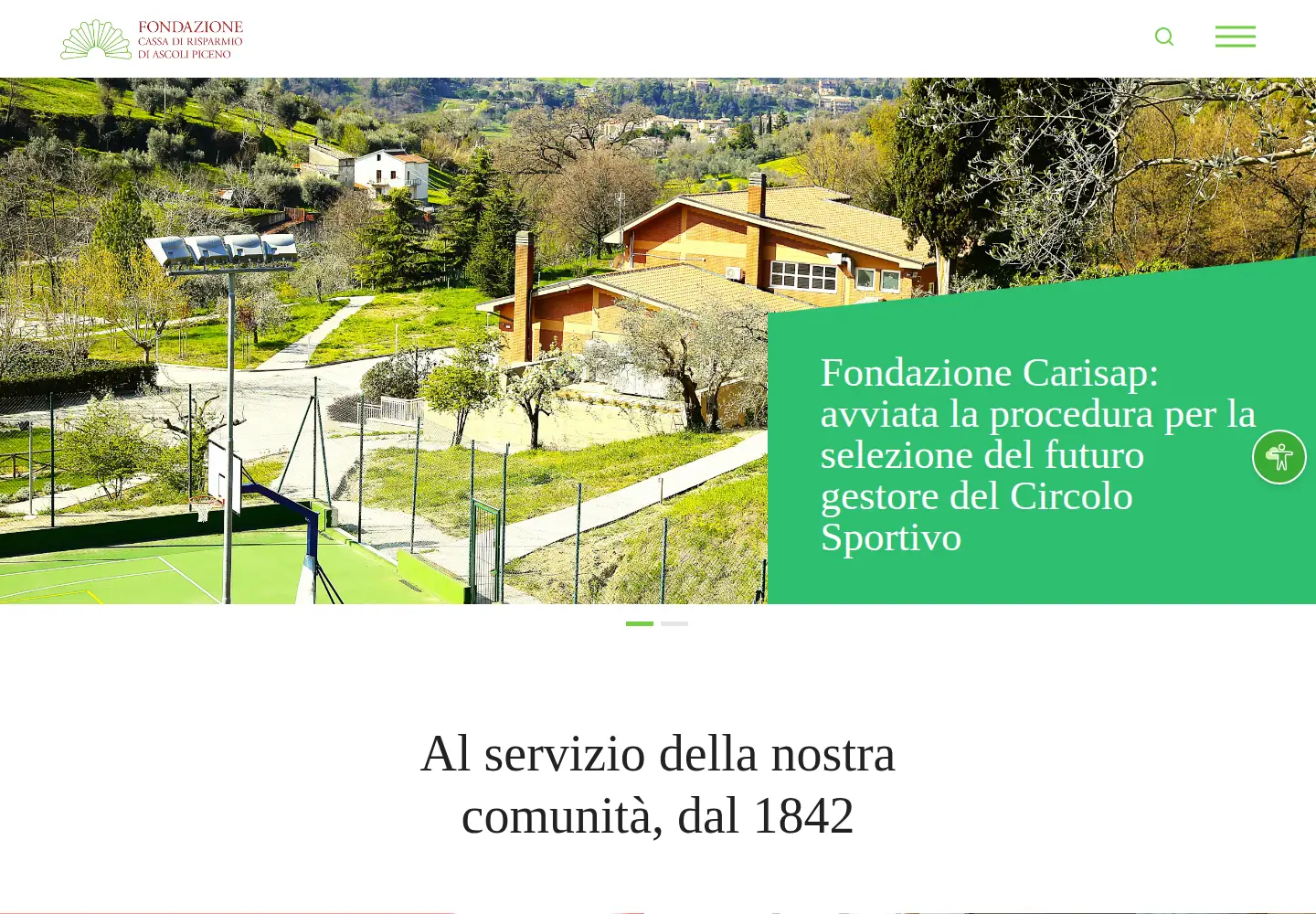 Captured homepage of fondazionecarisap.it in the current scan