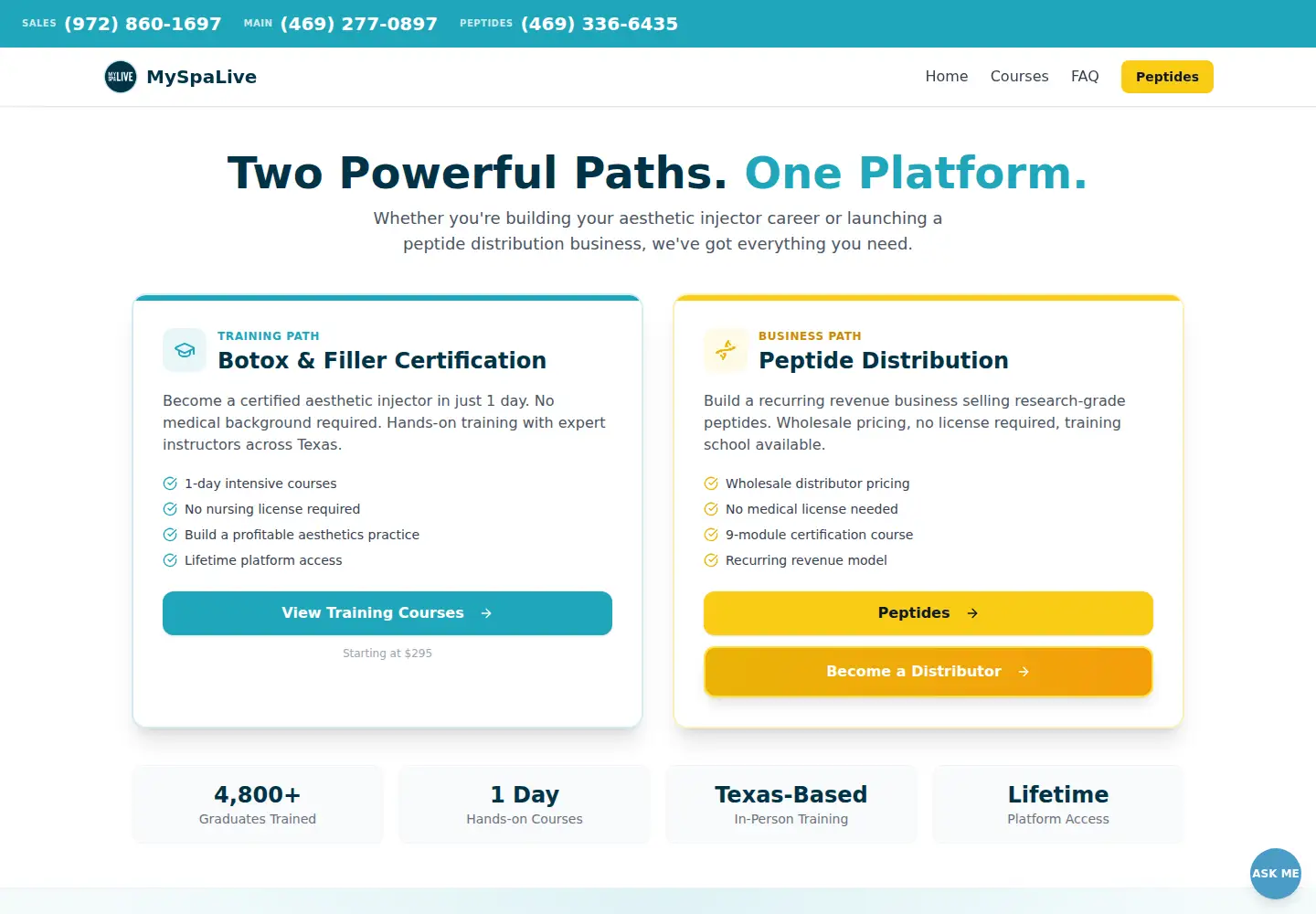 Screenshot of myspalive.com