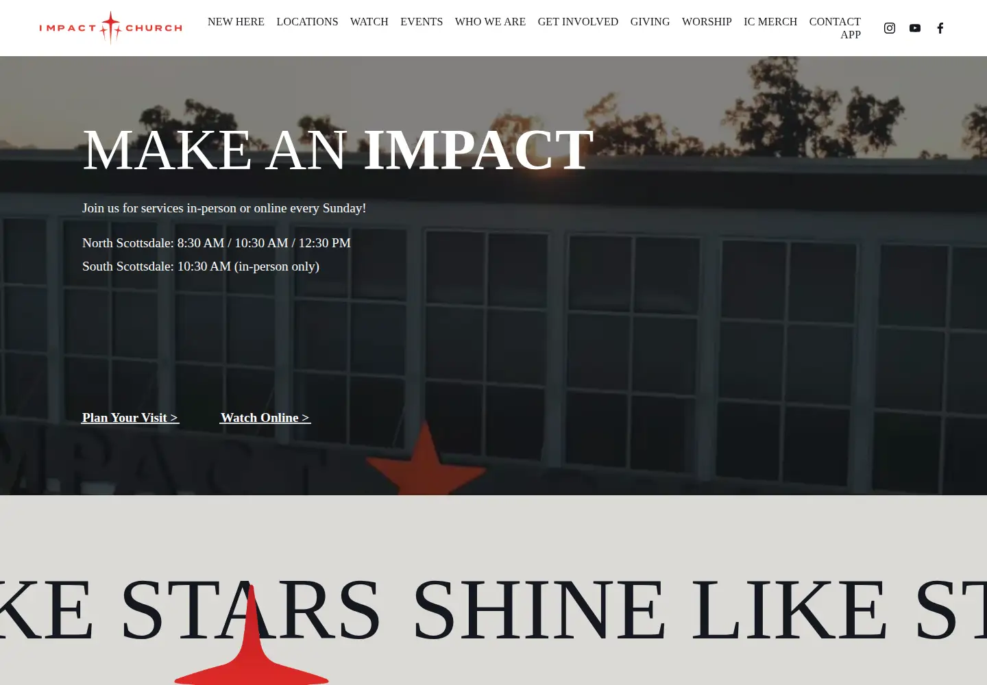 Screenshot of impactchurch.com