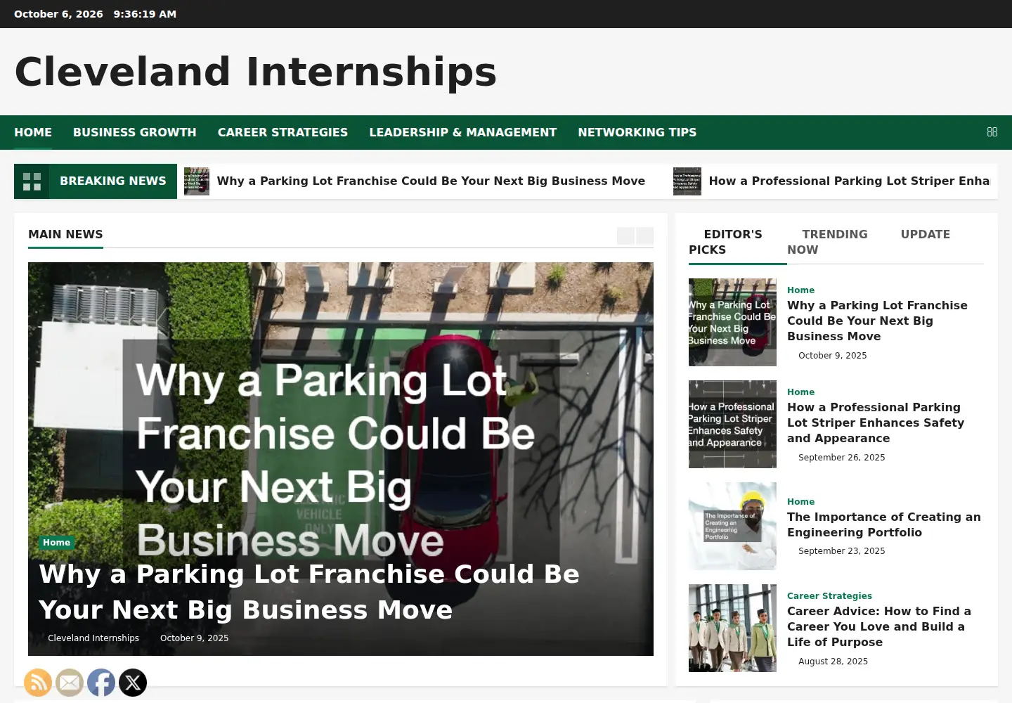 Screenshot of clevelandinternships.net